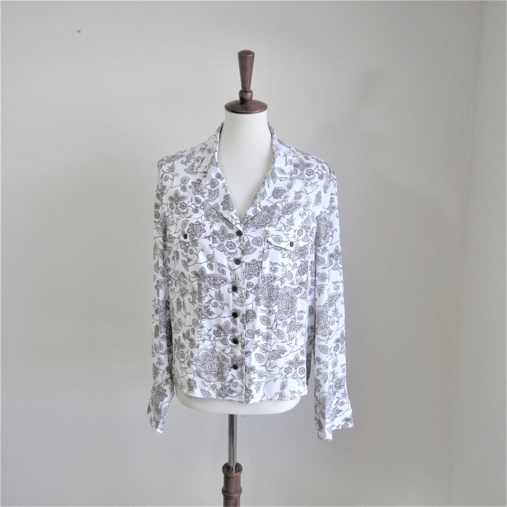 Norton McNoughton Floral Print Button Down   Sz 16